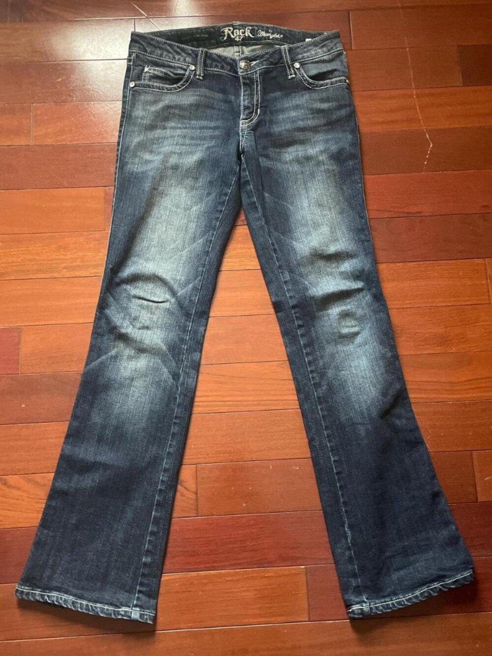 Wrangler Women's Navy and Blue Jeans